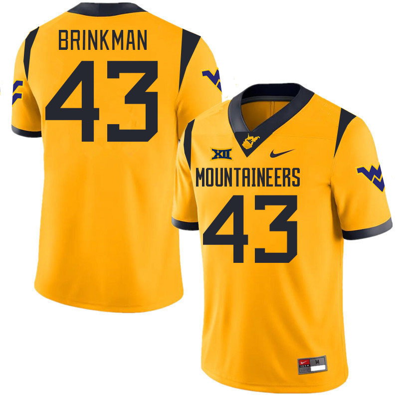 Men #43 Austin Brinkman West Virginia Mountaineers College 2024 New Uniforms Football Jerseys Stitch